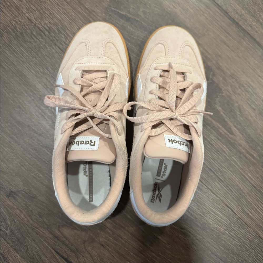 Reebok Women's Suede Sneaker - Light Pink with Gum Sole